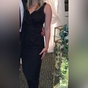 Max Mara Laziale Black Kneelength Cotton Sheath Dress